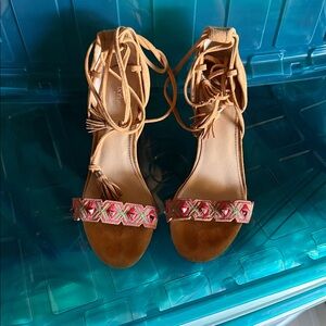 Botkier Tan Sandals with Pink Accents